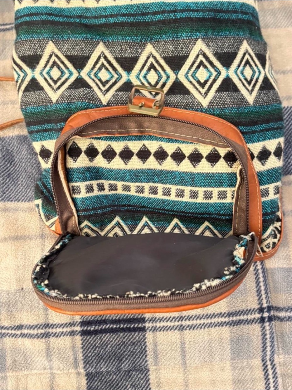 Boho Ethnic Backpack - Geometric Pattern - Picture 7 of 8
